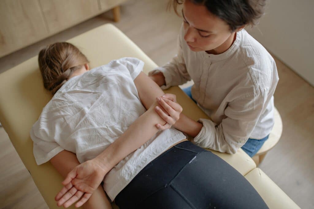 Chiropractor providing treatment for back